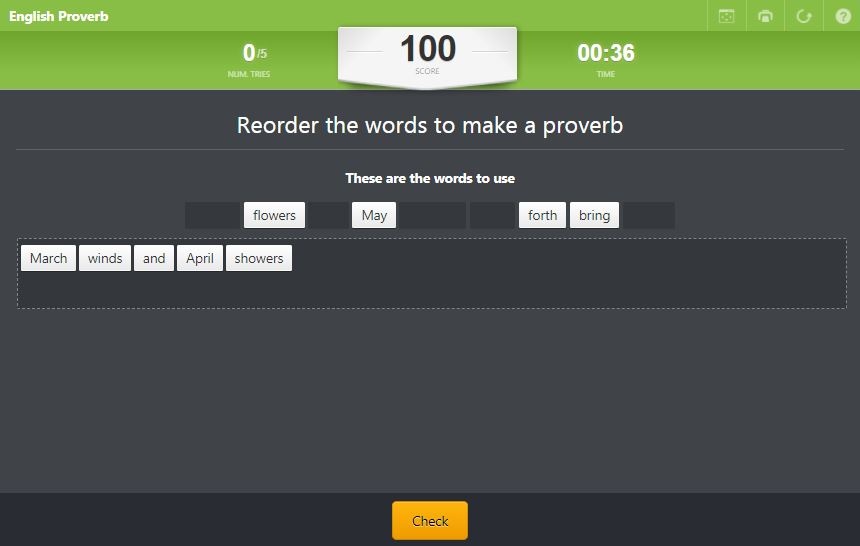 Unsramble Words Game Educaplay