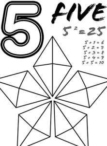 AR Coloring Pages TechnologyEDUC - Ar Coloring Number 5 In 3D 221x300 