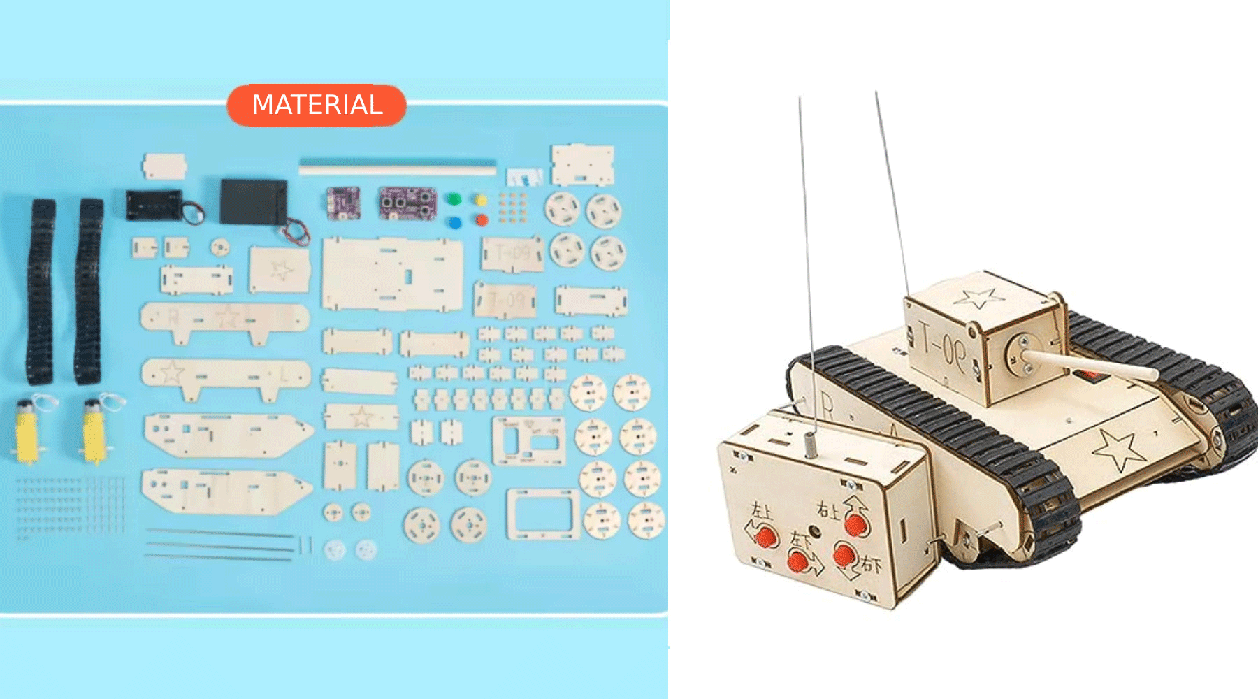 DIY Creative Wooden STEM Remote Control Tank 1
