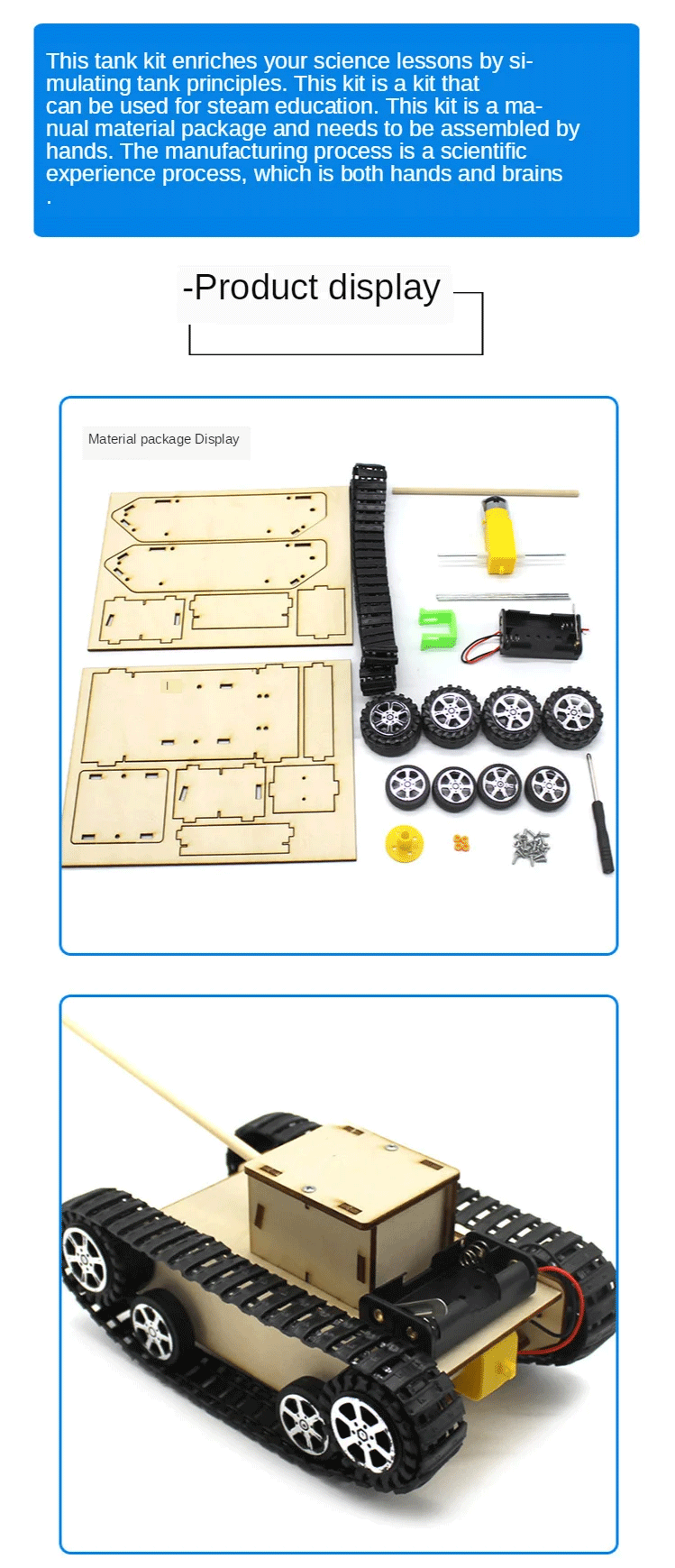 DIY Creative Single Motor Handmade Tank Car 1