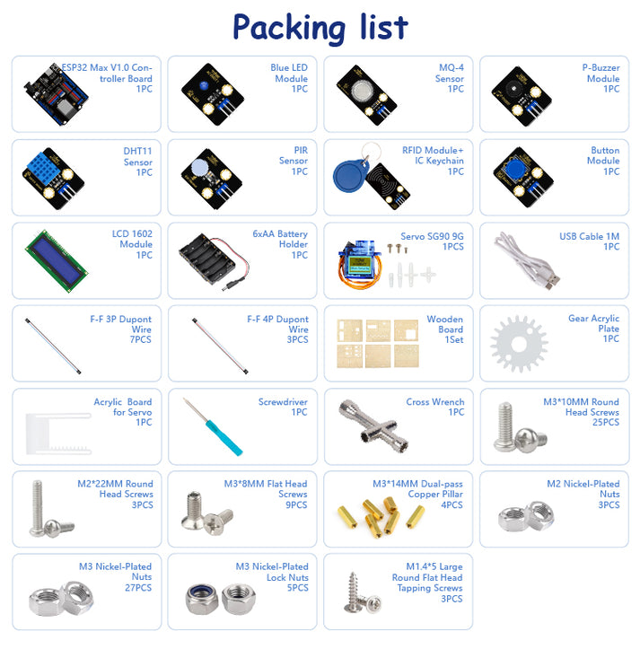 ACEBOTT Smart Home Starter Kit Basic Version IOT ESP32 14