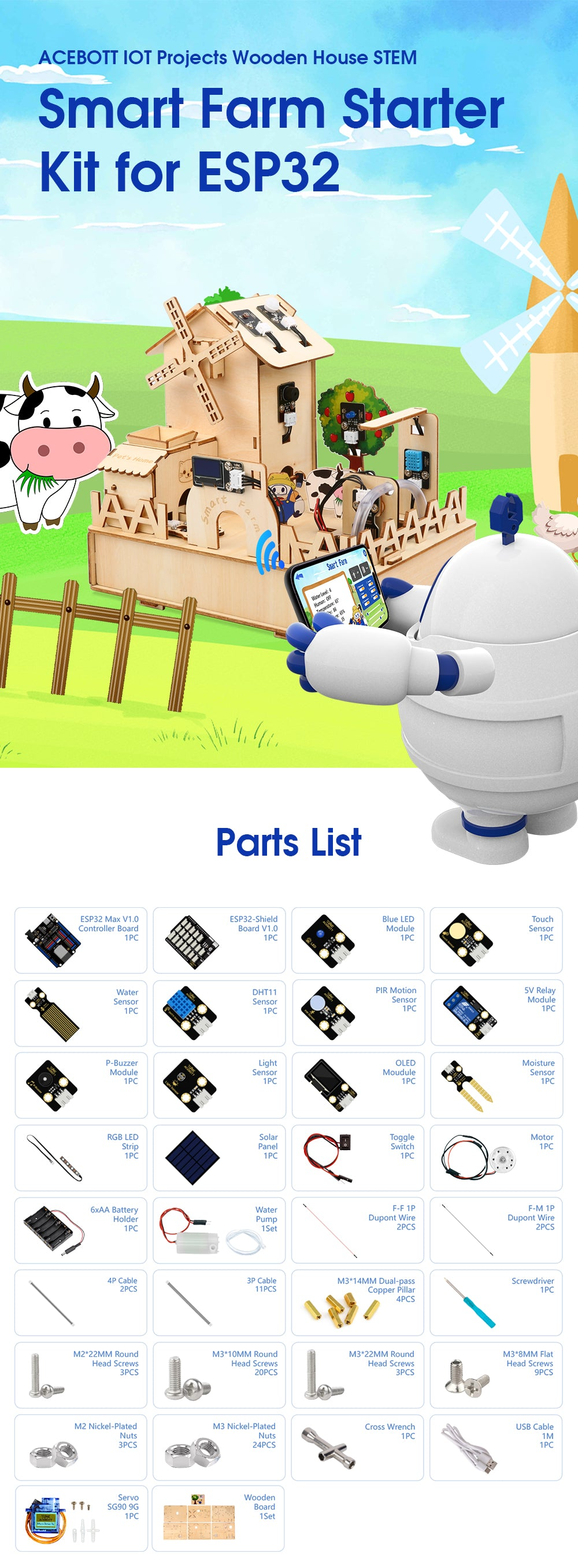 ACEBOTT Smart Farm Starter Kit IOT ESP32 29